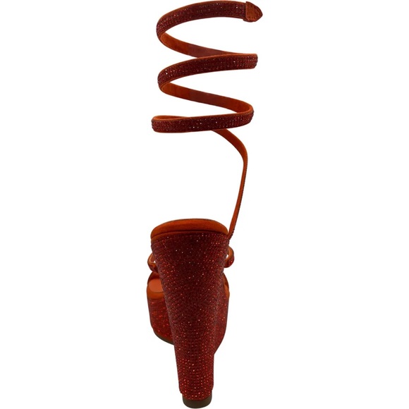 Azalea Wang Orange Cosmo Platform Wedge Sandal, 7M - Picture 2 of 13